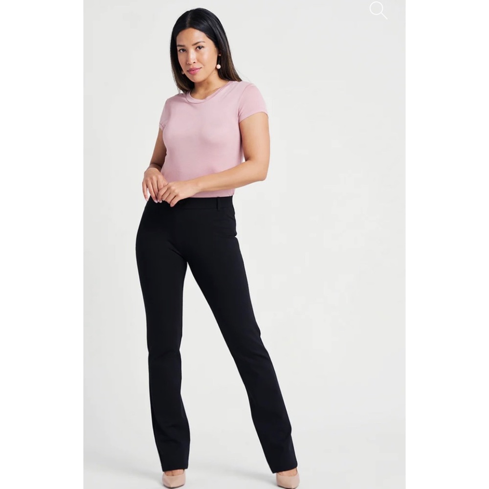 Betabrand Straight-Leg Classic Dress Pant Yoga Pant Size M Petitie